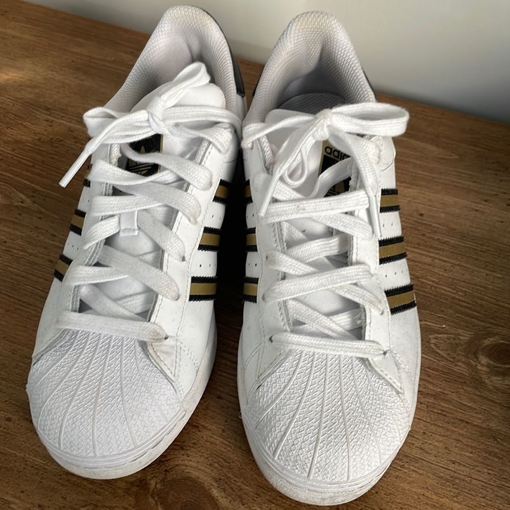 Adidas white sneakers size 5.5y